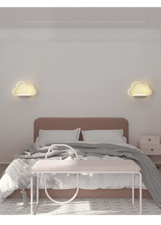 Cloud Shape LED Bedroom Wall Lamp / White / Tricolor light