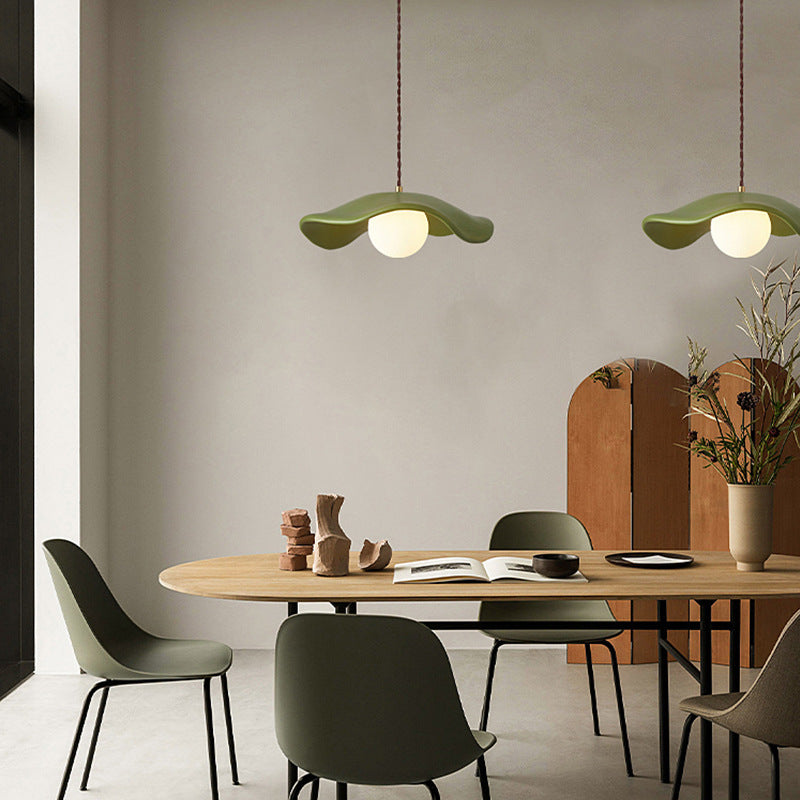 Modern Lotus Leaf Bedside Pendant Chandelier / Green