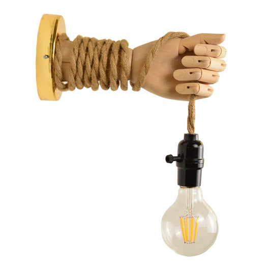 Modern Rope and Iron Bedside Wall Lamp / No light source / One s right hand