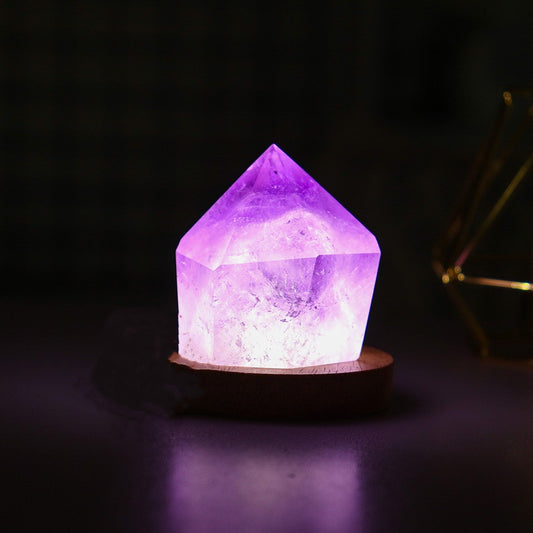 Natural Amethyst Crystal USB Night Light