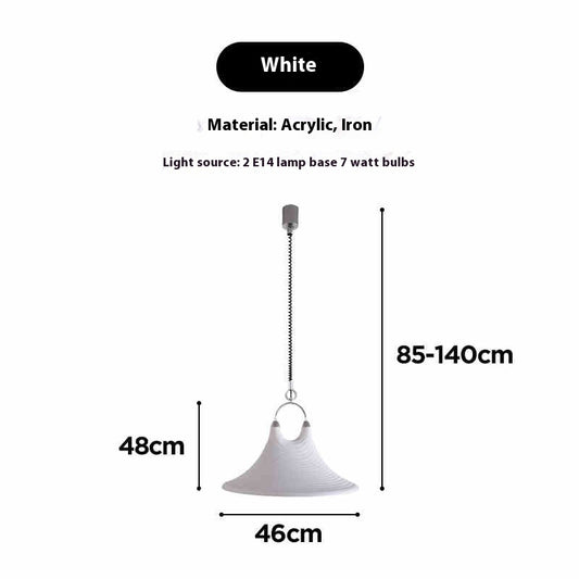Striped Horn Two-Light Retractable Pendant Chandelier / Color
