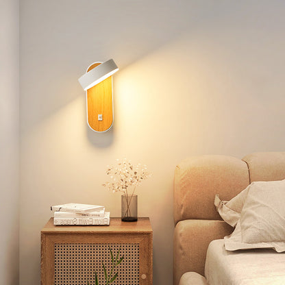 American Minimalist Wood Grain Wall Lamp