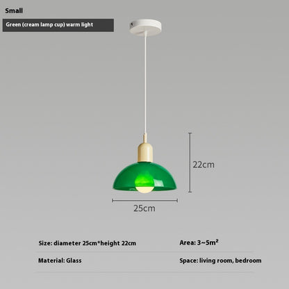 Bauhaus Retro Glass Pendant Light / Large Orange / Cream jug / Tri color