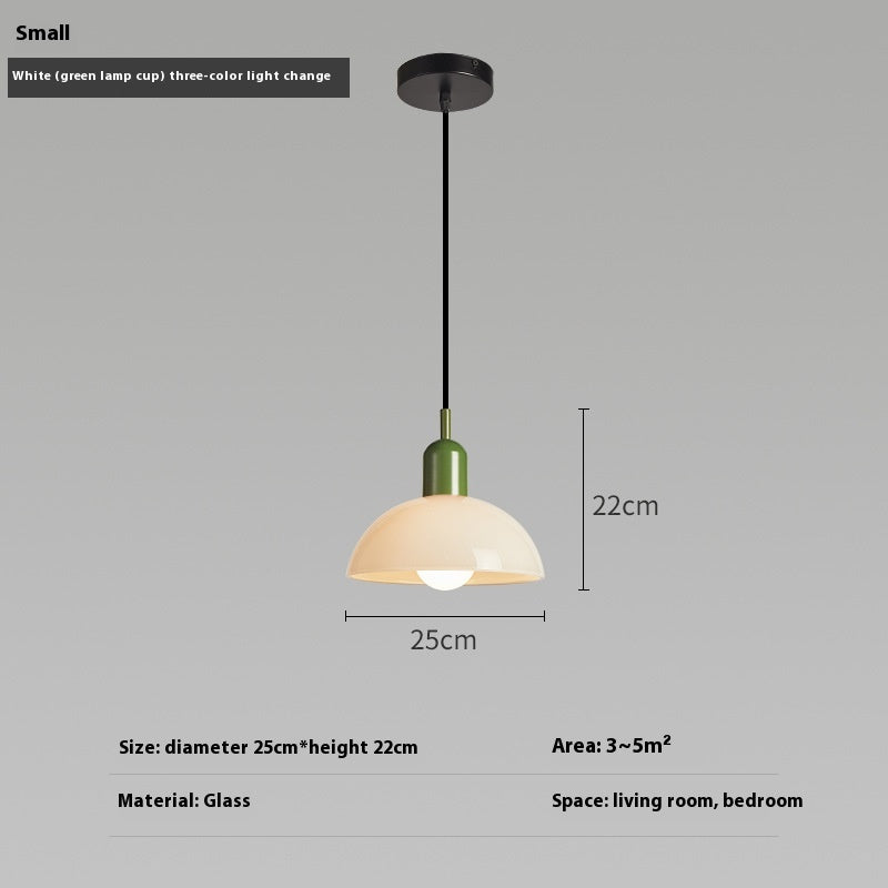 Bauhaus Retro Glass Pendant Light / Small white / Black cup / Warm light