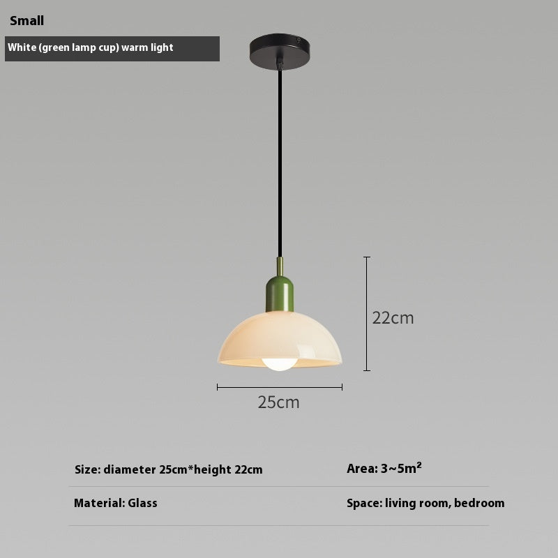 Bauhaus Retro Glass Pendant Light / Small white / Black cup / Tri color