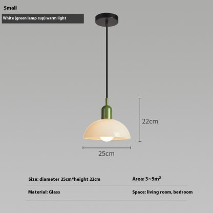 Bauhaus Retro Glass Pendant Light / Small white / Black cup / Tri color