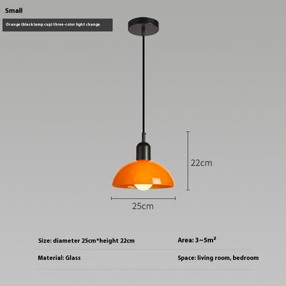 Bauhaus Retro Glass Pendant Light / Large White / Red cup / Tri color