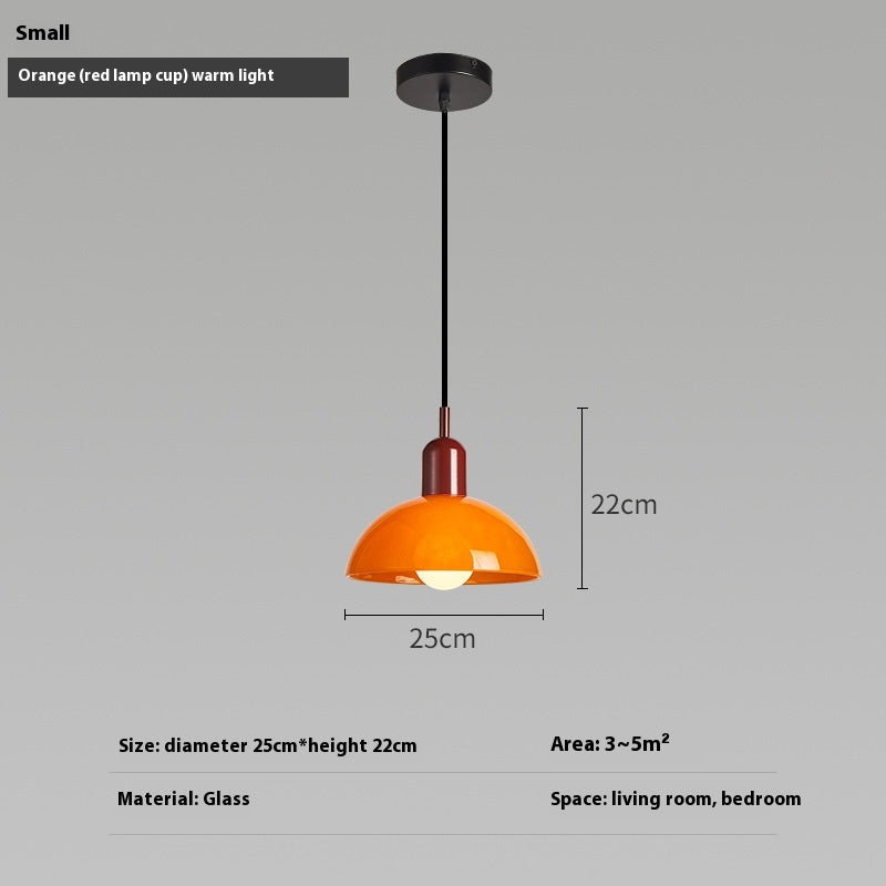 Bauhaus Retro Glass Pendant Light / Large White / Green cup / Warm light