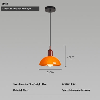 Bauhaus Retro Glass Pendant Light / Large White / Green cup / Warm light