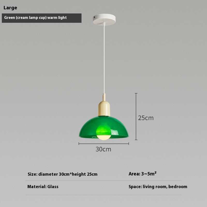 Bauhaus Retro Glass Pendant Light / Small Orange / Red cup / Tri color