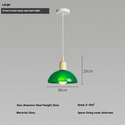 Bauhaus Retro Glass Pendant Light / Small Orange / Red cup / Tri color