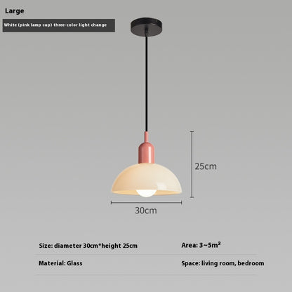 Bauhaus Retro Glass Pendant Light / Small green / Black cup / Tri color