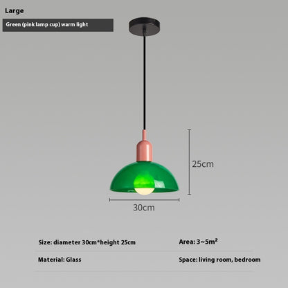 Bauhaus Retro Glass Pendant Light / Large White / Black cup / Warm light