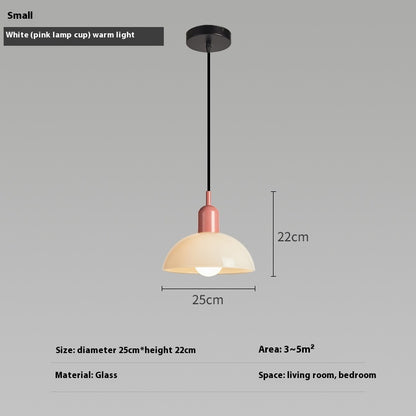 Bauhaus Retro Glass Pendant Light / Large White / Black cup / Tri color