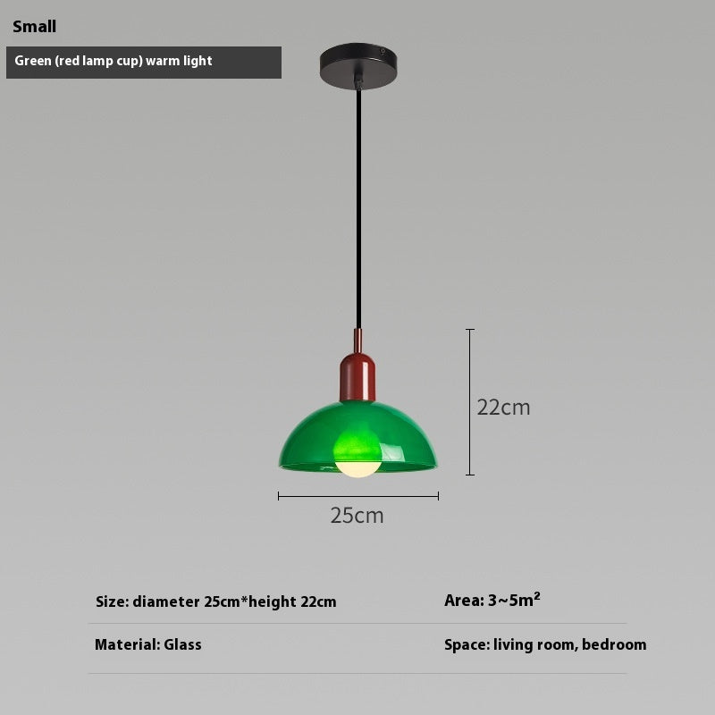 Bauhaus Retro Glass Pendant Light / Small white / Pink cup / Tri color