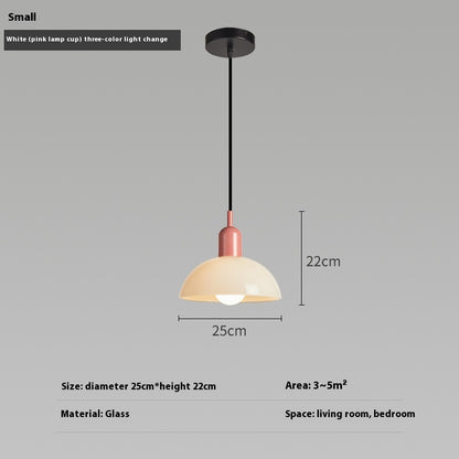 Bauhaus Retro Glass Pendant Light / Small green / Green cup / Warm light