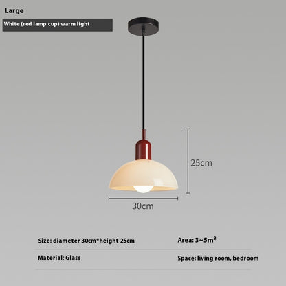 Bauhaus Retro Glass Pendant Light / Small white / Green cup / Tri color