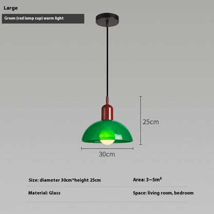 Bauhaus Retro Glass Pendant Light / Large Orange / Pink cup / Tri color
