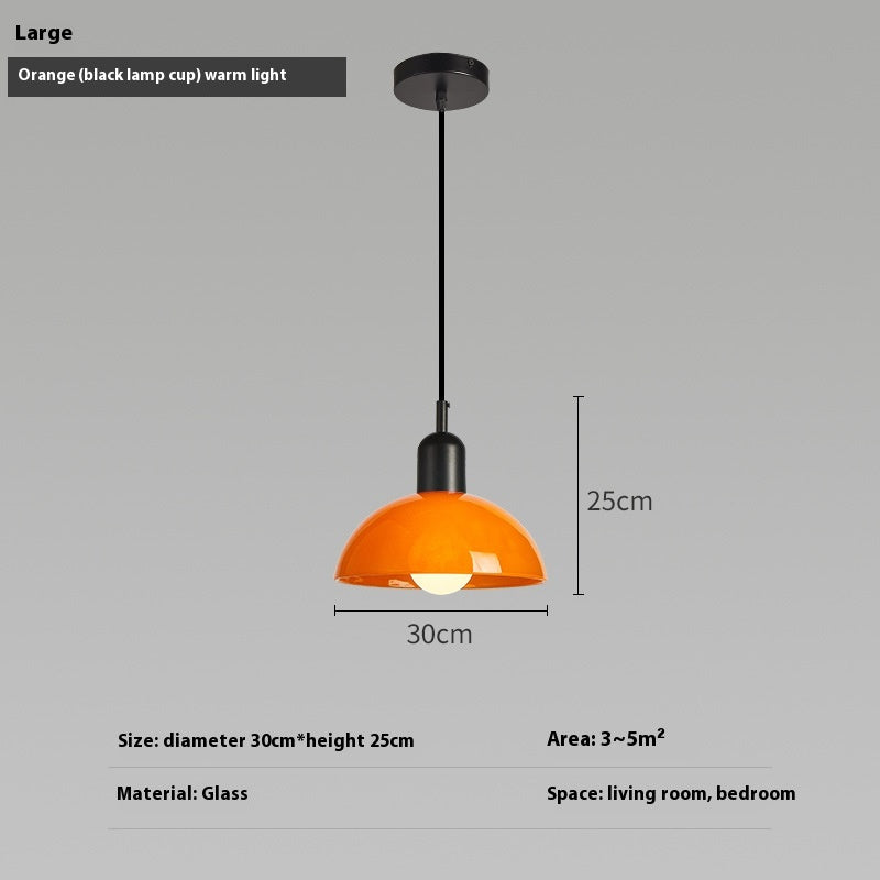 Bauhaus Retro Glass Pendant Light / Small white / Red cup / Tri color