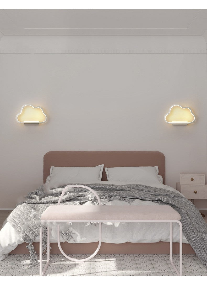 Cloud Shape LED Bedroom Wall Lamp / White / Tricolor light
