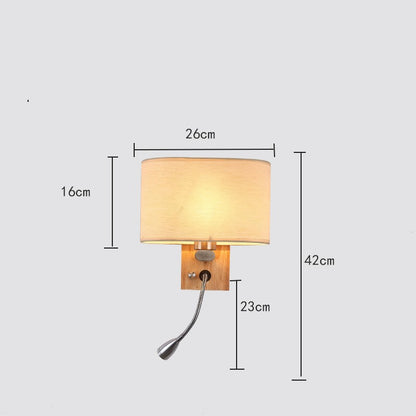 European Fabric Shade Hotel Wall Lamp / 1061beige / No bulb