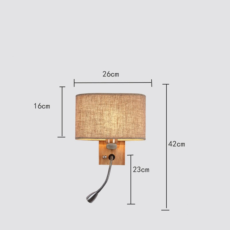 European Fabric Shade Hotel Wall Lamp / 1061Linen / No bulb