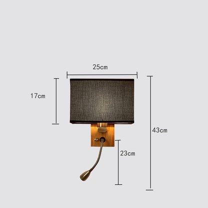 European Fabric Shade Hotel Wall Lamp / 1061Champagne / No bulb