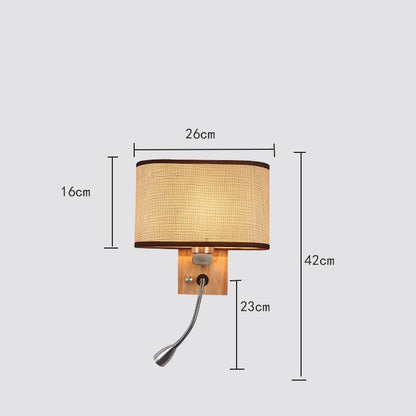 European Fabric Shade Hotel Wall Lamp / 1062beige / No bulb