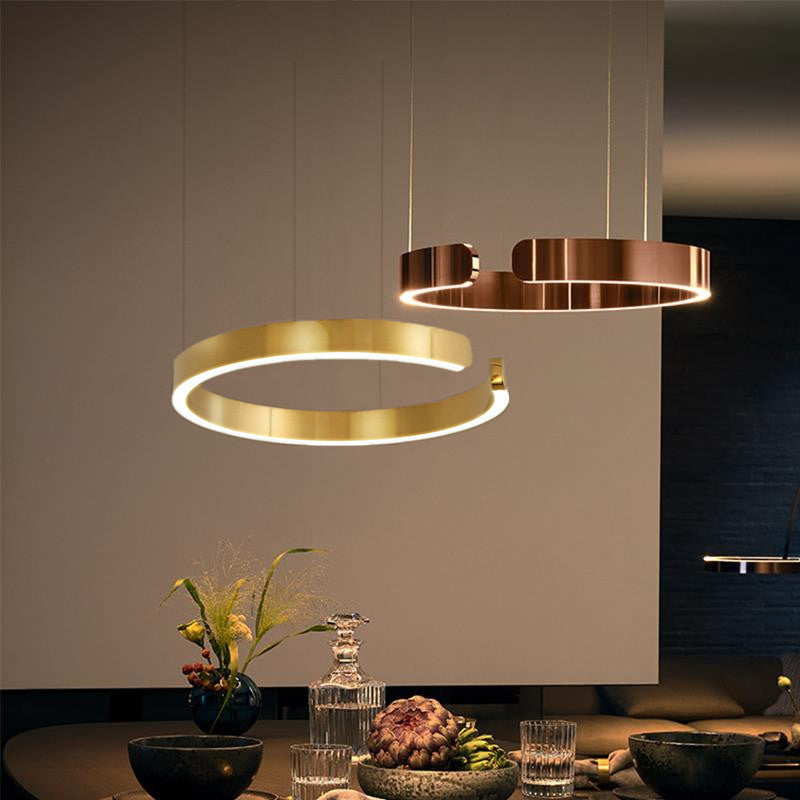 Full-Spectrum Light Luxury Dining Pendant Light / Warm Light 3000K / Rose Gold