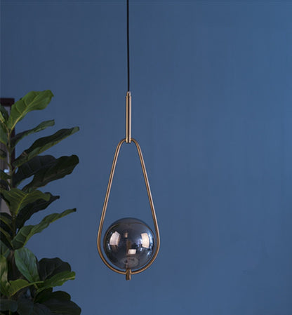 Gold Glass Globe Bar Pendant Light