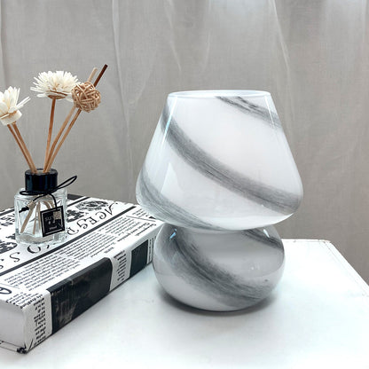 Handmade Glass Mushroom Bedside Table Lamp / Earth / EU