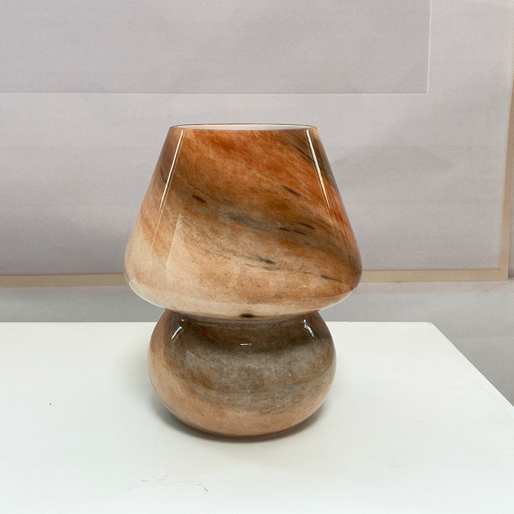 Handmade Glass Mushroom Bedside Table Lamp / Earth / UK