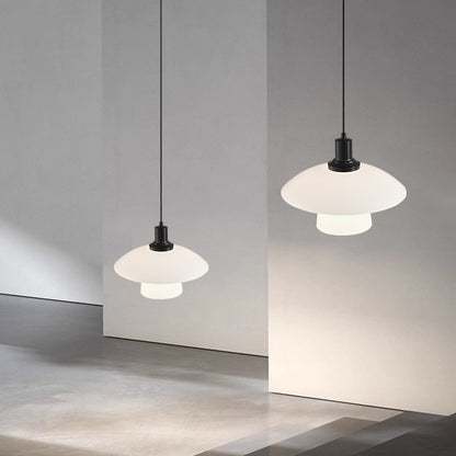 Italian Minimalist Glass Bedside Pendant Light / Black Tricolor Light