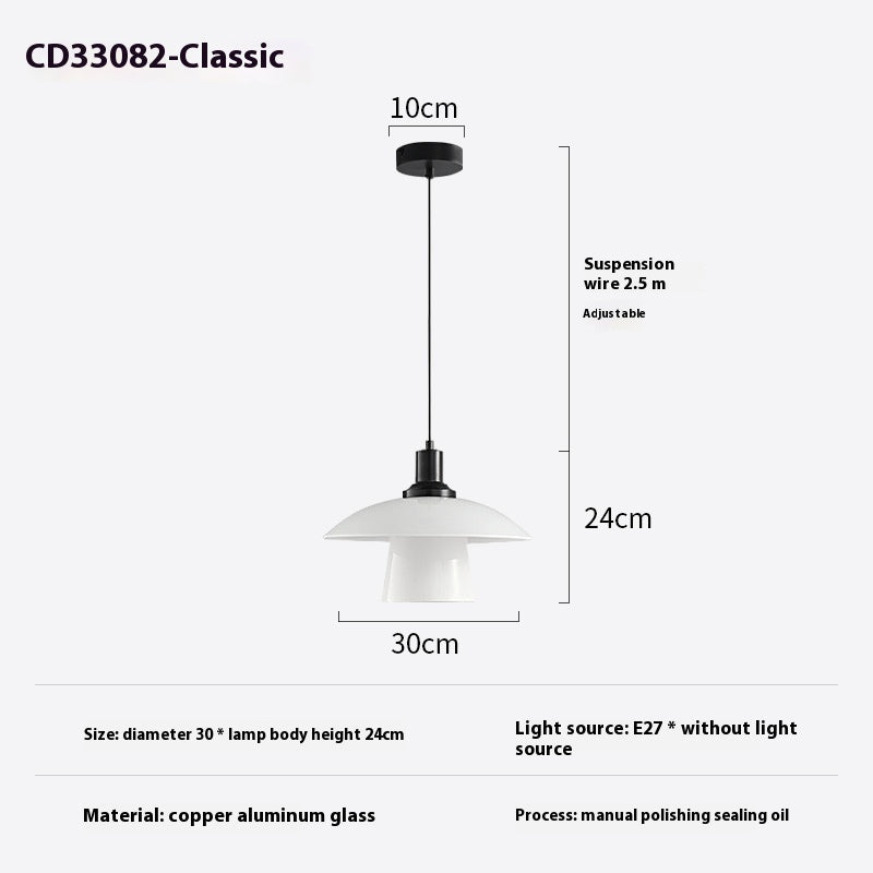 Italian Minimalist Glass Bedside Pendant Light