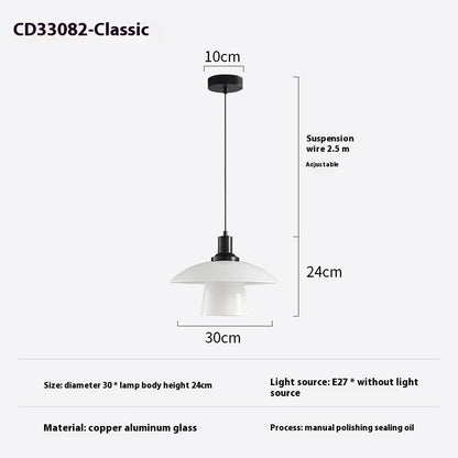 Italian Minimalist Glass Bedside Pendant Light