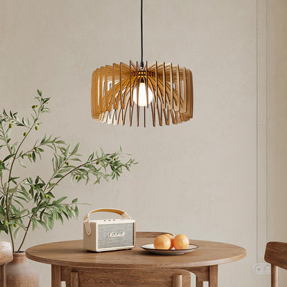 Japanese Minimalist Woodcraft Ceiling Light / Tricolor Light / Log Small Size