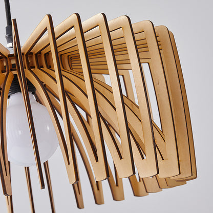 Japanese Minimalist Woodcraft Ceiling Light / Warm Light / Log Small Size