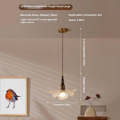 Japanese Retro Glass Small Pendant Light
