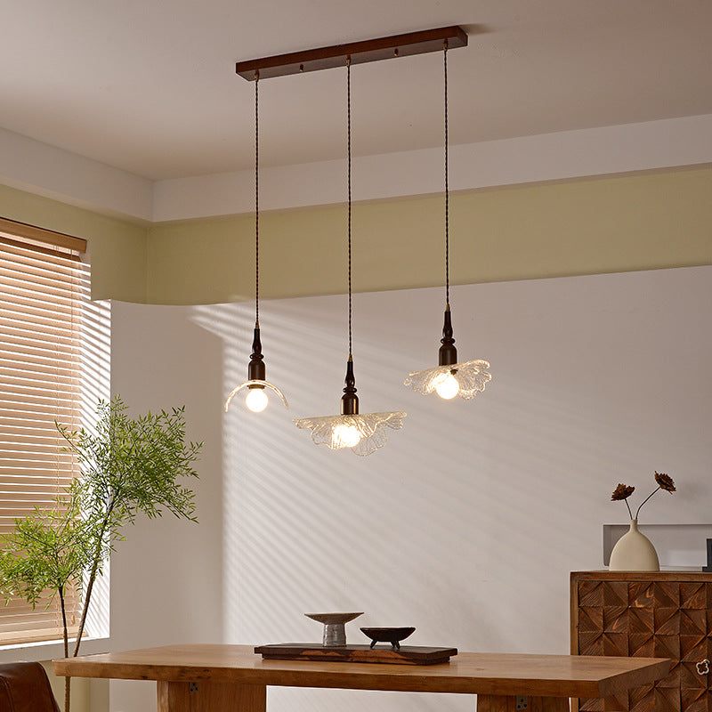 Japanese Retro Glass Small Pendant Light / 6W Warm Light Bulb / Small Size 29CM