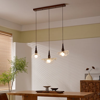 Japanese Retro Glass Small Pendant Light / 6W Warm Light Bulb / Small Size 29CM