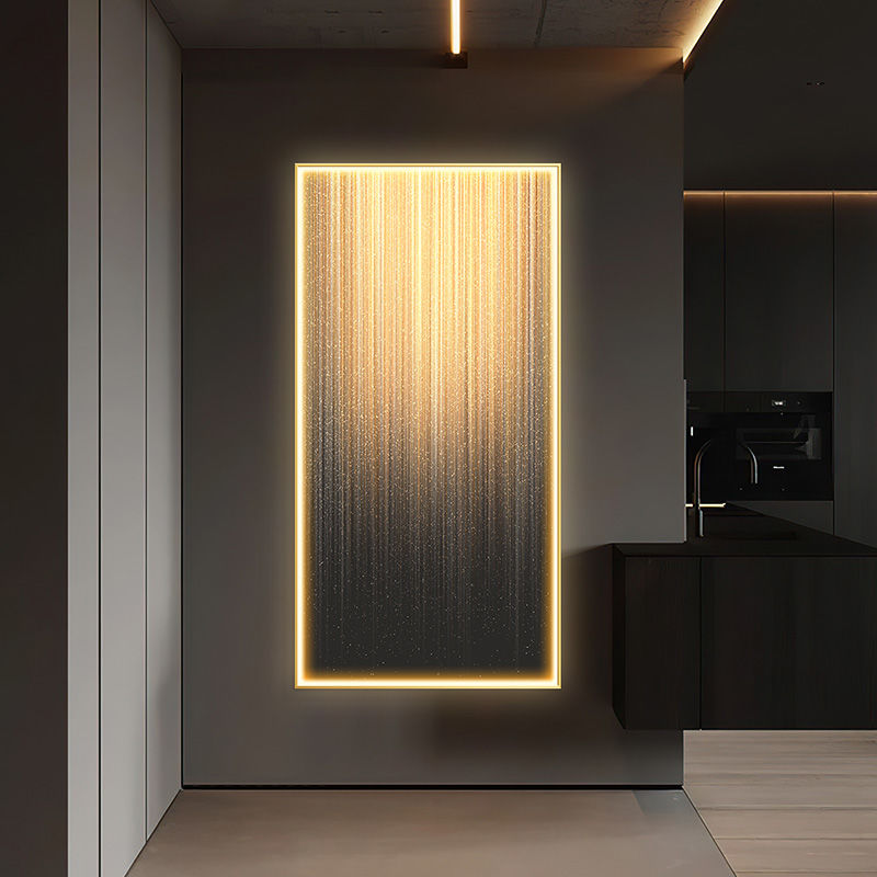Modern Light Luxury Illuminated Wall Art / C / 40X80CM / Black Frame
