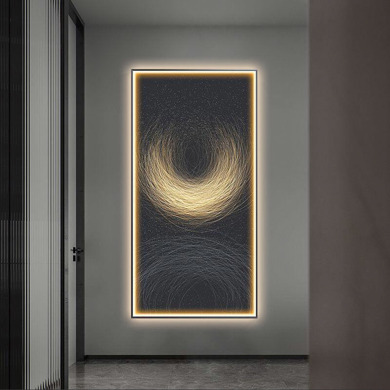 Modern Light Luxury Illuminated Wall Art / D / 50X100CM / Black Frame