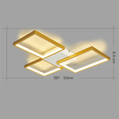Modern Multi-Head LED Flush Ceiling Light / Gold / 5heads