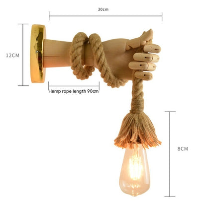 Modern Rope and Iron Bedside Wall Lamp / Without Bulb / Hemp Rope Type