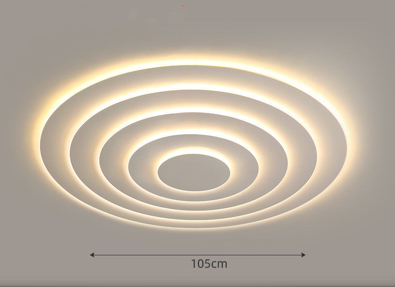 Modern Round LED Flush Ceiling Light / Tricolor dimming / 105cm