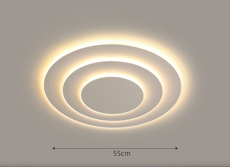 Modern Round LED Flush Ceiling Light / Tricolor dimming / 85cm