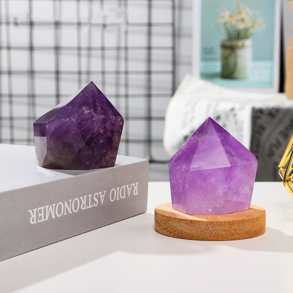 Natural Amethyst Crystal USB Night Light / Purple / USB
