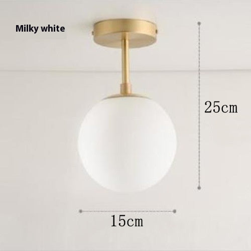 Nordic Copper Magic Bean Pendant Light / Milky White / Warm Light