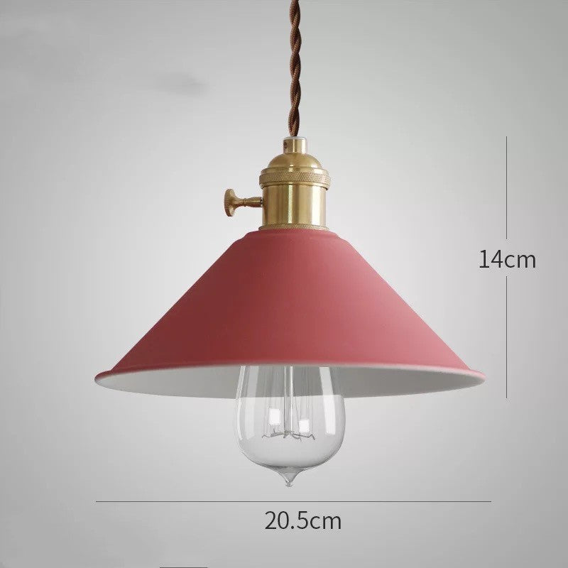 Nordic Macaron Copper Fish Pendant Light / Red / Edison bulb