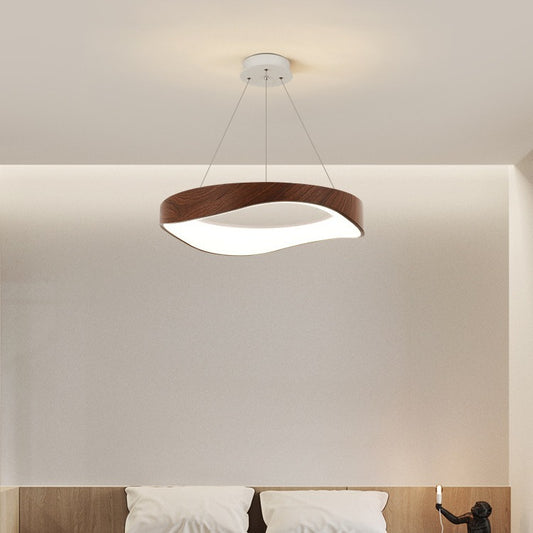 Nordic Wood Grain 40cm Pendant Light / Antique Wood Grain / White light